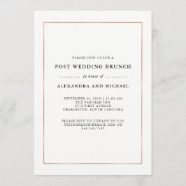 Imitate Rose Gold Border Post Hochzeit Brunch Einladung