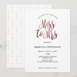 Imitate Rose Gold Brautdusche Einladung