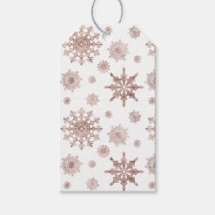 Imitate Rose Gold Farbschneeflocken & Text Geschenkanhänger