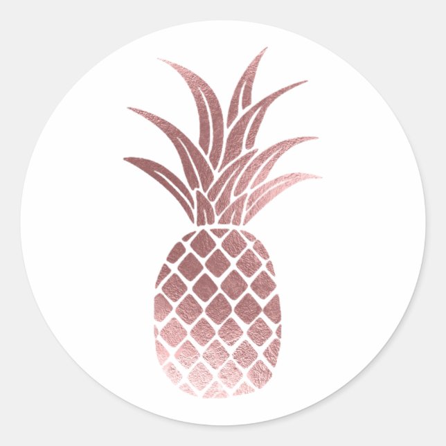 Imitate Rose Gold Foil Ananas Aufkleber (Vorderseite)