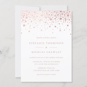 Imitate Rose Gold Foil Confetti Dots Hochzeit Einladung