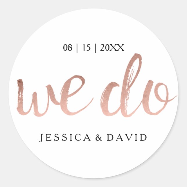 Imitate Rose Gold Foil machen wir Runder Aufkleber (Vorderseite)