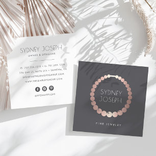Imitate Rose Gold-Fußball-Logo Schmuckdesign Quadratische Visitenkarte