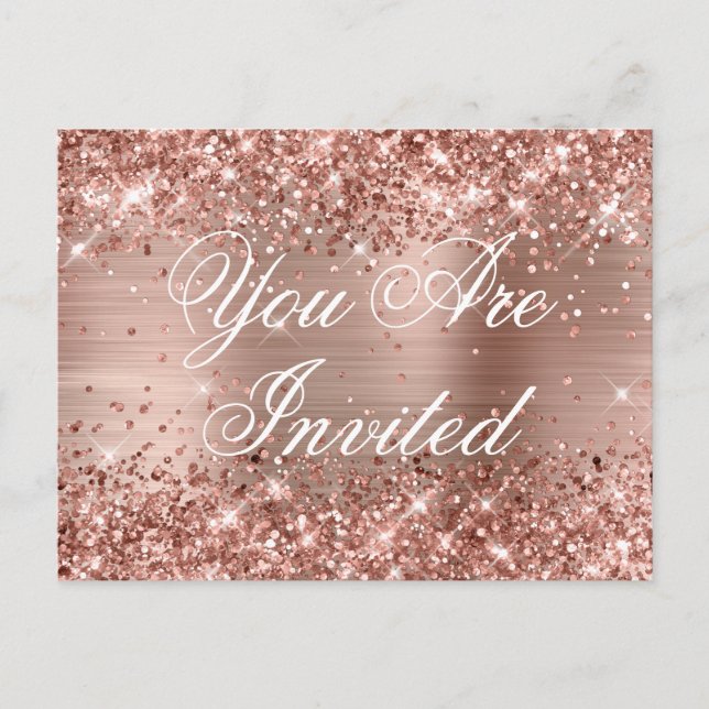 Imitate Rose Gold Glitzer Fossilienmuseum 16 . Geb Postkarte (Vorderseite)
