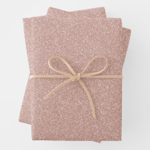 Imitate Rose Gold Glitzer Geschenkpapier Set