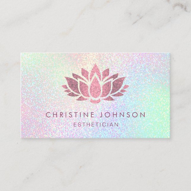 Imitate Rose Gold Glitzer Lotus Blume Visitenkarte (Vorderseite)