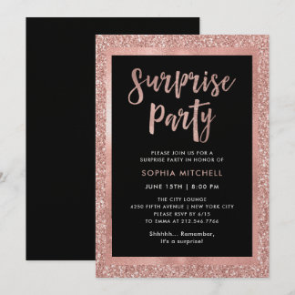 Imitate Rose Gold Glitzer| Party Einladung