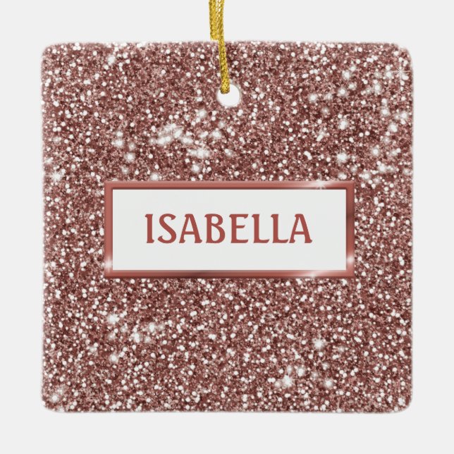 Imitate Rose Gold Glitzer Textur Look & Individuel Keramikornament (Vorderseite)