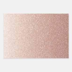 Imitate Rose Gold Gradient Glitzer Geschenkpapier Set