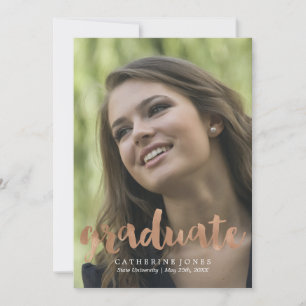 Imitate Rose Gold Handschrift Typografie Abschluss Ankündigung