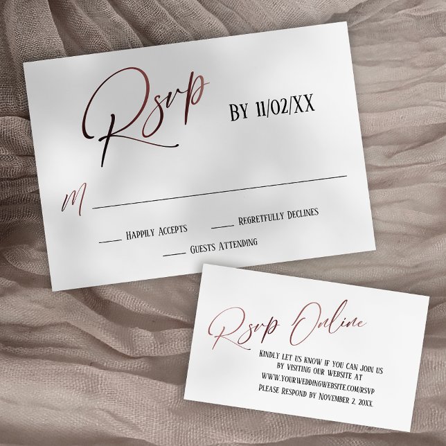 Imitate Rose Gold Handwriting Elegante UAWG Begleitkarte (Von Creator hochgeladen)