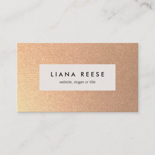 IMITATE Rose Gold Kleiner Glitzer Schönheitssalon Visitenkarte (Vorderseite)