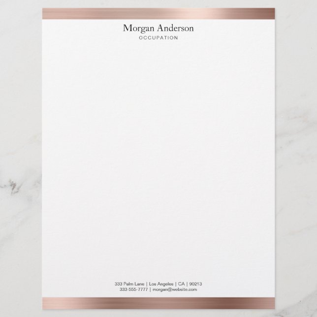 Imitate Rose Gold Metal, Informationen zu schwarze Briefbogen (Vorderseite)