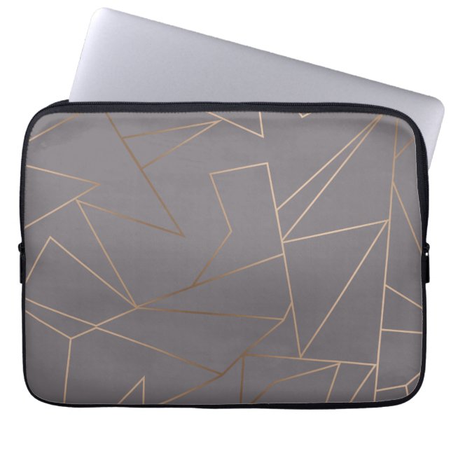 Imitate Rose Gold Moderne minimalistisch geometris Laptopschutzhülle (Vorderseite)