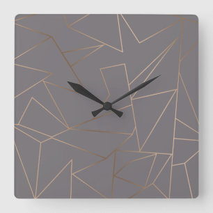 Imitate Rose Gold Moderne minimalistisch geometris Quadratische Wanduhr