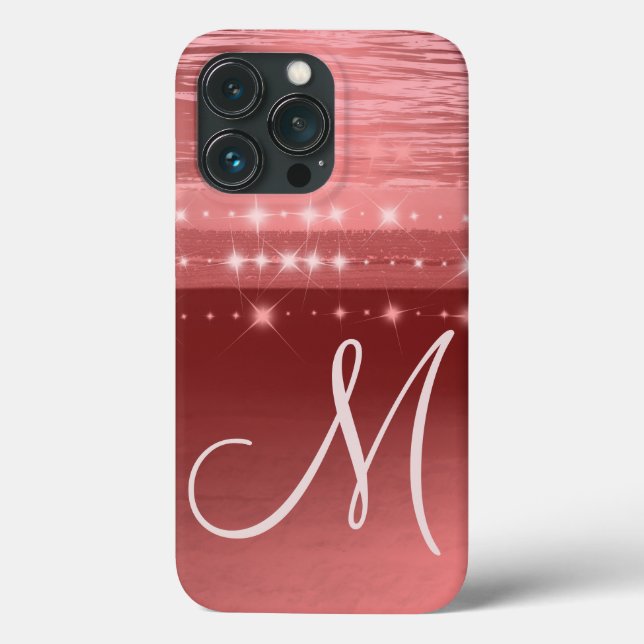 Imitate Rose Gold Monogram Case-Mate iPhone Hülle (Rückseite)