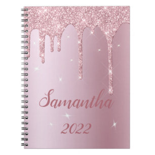 Imitate Rose Gold Monogram Spiral Foto Notebook Notizblock