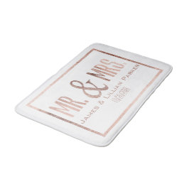 Imitate Rose Gold Mr. und Mrs. Monogram Wedding Badematte