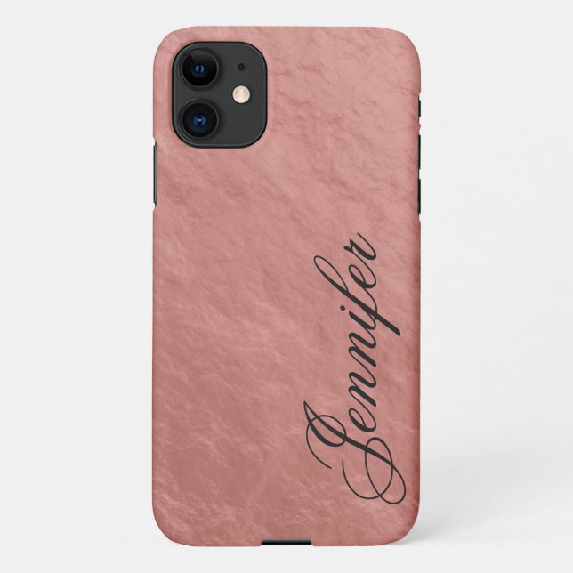 Imitate Rose Gold Nugget Foil Extravaganter Name iPhone 11 Hülle (Rückseite)