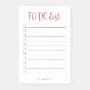 Imitate Rose Gold Personalisierte Leinen Post-it Klebezettel