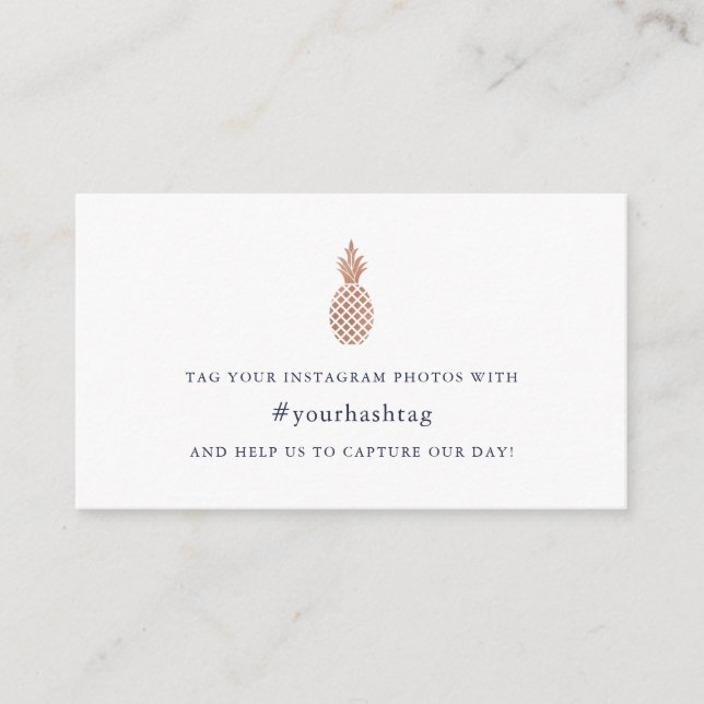 Imitate Rose Gold und Ananas Hochzeitstag Begleitkarte (Vorderseite)