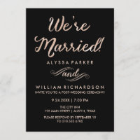 Imitate Rose Gold und Black Post Hochzeit Zeremoni