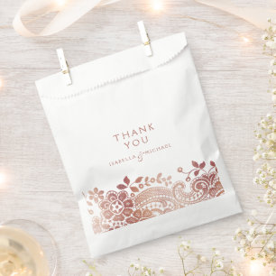 Imitate Rose Gold Vintage Spitzen Gastgeschenk Hoc Geschenktütchen
