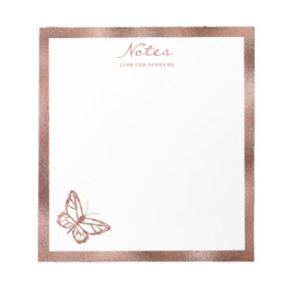 Imitate Rose Goldfohlen Schmetterling & Benutzerde Notizblock