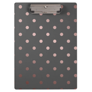 Imitate Rose Goldgraue Polka-Punkte Klemmbrett