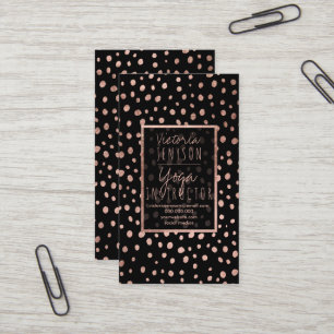 Imitate Rose Goldpolka docht schwarzer Yoga Visitenkarte