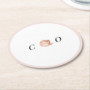 Imitate Rose Runder Pappuntersetzer