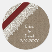 IMITATE, rote Spitzen und Burln, Hochzeiten Siegel