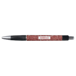 Imitate Roter Glitzer Textur mit Individuelle Name Kugelschreiber