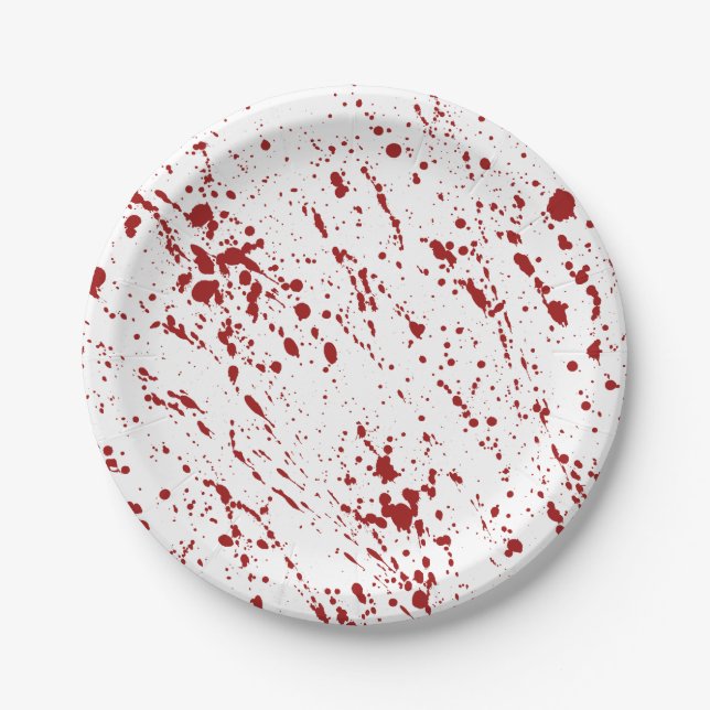 Imitate Rotes Blutspatter Halloween-Party Pappteller (Vorderseite)