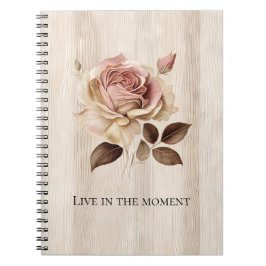 Imitate Rustikales Creme Rosa Rosenholz Notizblock