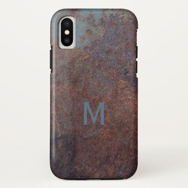 Imitate Rusty Metal kundenspezifische Monogramm Te Case-Mate iPhone Hülle (Rückseite)