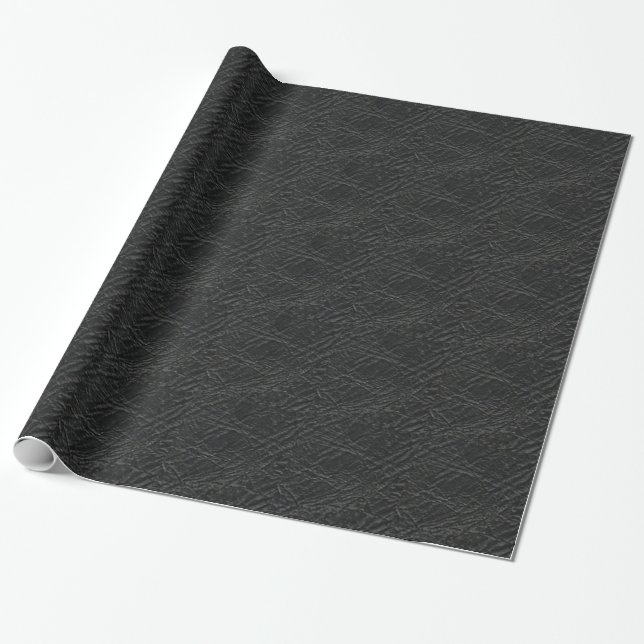 Imitate schwarze Ledertextur Geschenkpapier (Ungerollt)