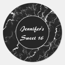 Imitate Schwarze Marmortextur Look Sweet 16 Geburt