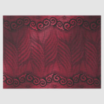Imitate Schwarze Spitze auf Red Decoupage
