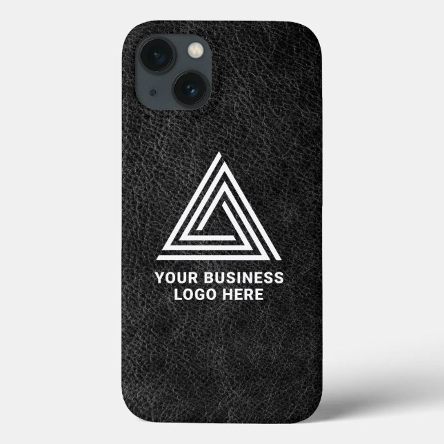 Imitate Schwarzes Leder Modernes Business-Logo Case-Mate iPhone Hülle (Rückseite)