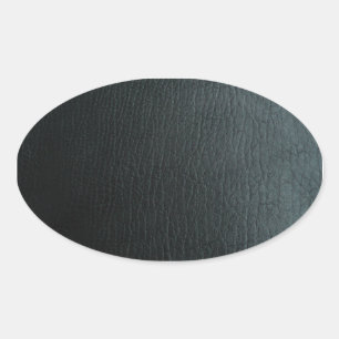 Imitate Schwarzes Leder Textur Ovaler Aufkleber