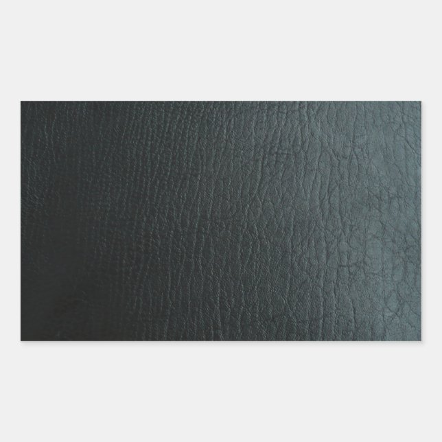 Imitate Schwarzes Leder Textur Rechteckiger Aufkleber (Vorderseite)