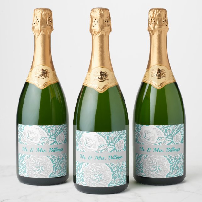 Imitate Seide Embossed Illusion Rose/Aquamarin (Flaschen)