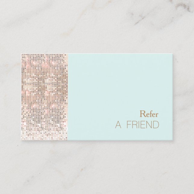IMITATE Sequin Beauty Salon Cusomer Referenz Empfehlungskarte (Vorderseite)