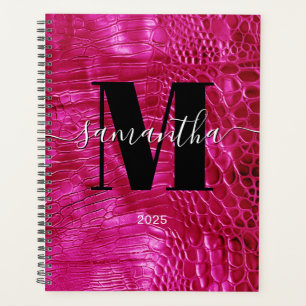 Imitate - Signatur-Monogramm aus heiß rosa Leder 2 Planer