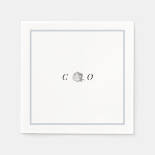 Imitate silber florale Monogramm Minimalistische H Serviette
