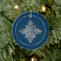 Imitate Silber Foil Snowflake auf blau (nicht echt