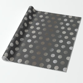 Imitate Silber Glitzer & Dunkelgrau Mittelpolka Do Geschenkpapier