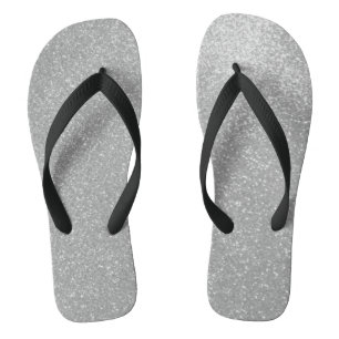 Imitate Silber-Glitzer-Printbild Strand Flip Flops
