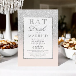 Imitate Silber Glitzer rot Rosa essen Hochzeit tri Einladung